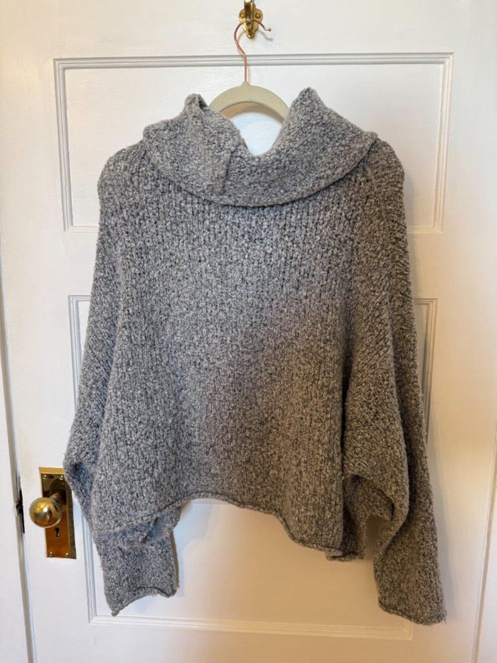Free People BFF Gray Cowlneck Boxy Sweater - Picture 4 of 4